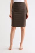 Renee C Faux Suede Pencil Skirt