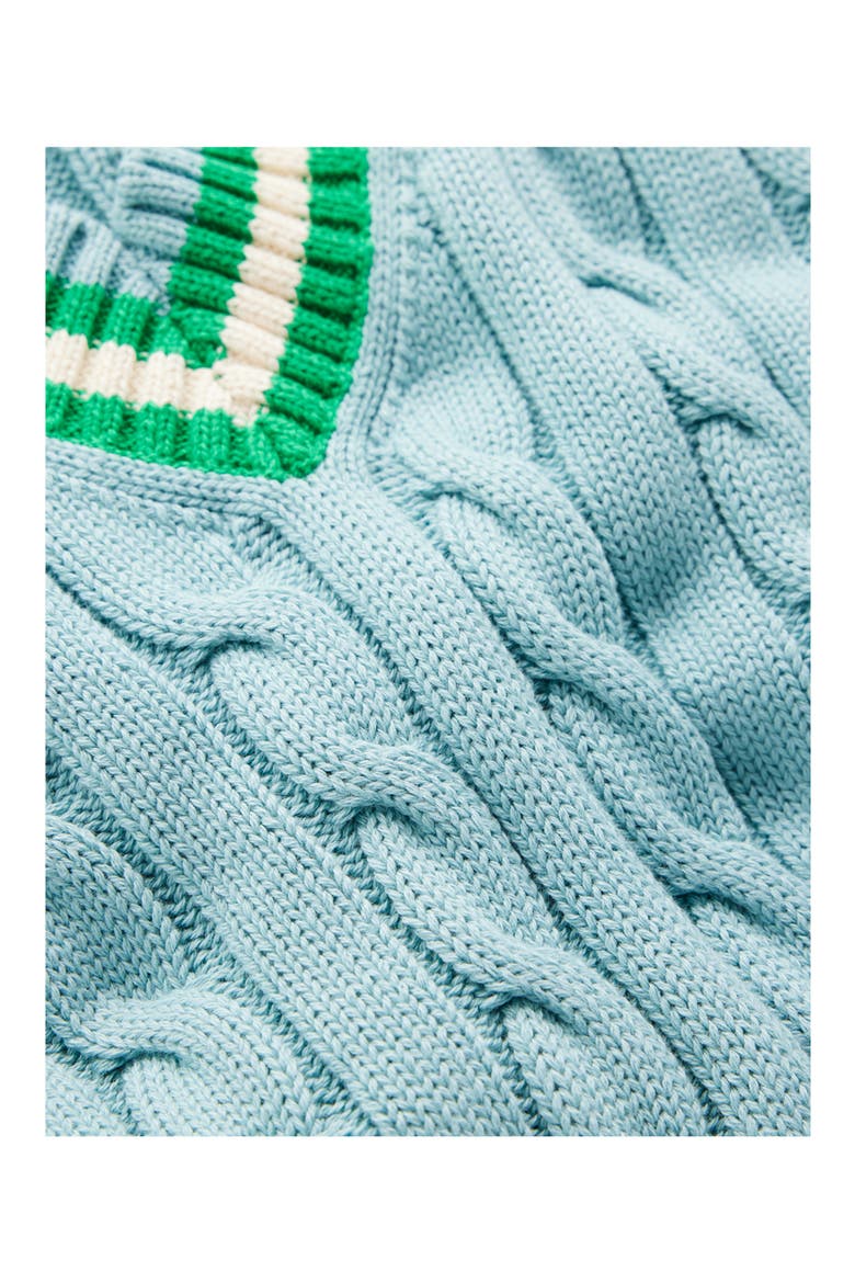 Maeve Cable Knit V-Neck Sweater Vest, Alternate, color, BLUE GREEN