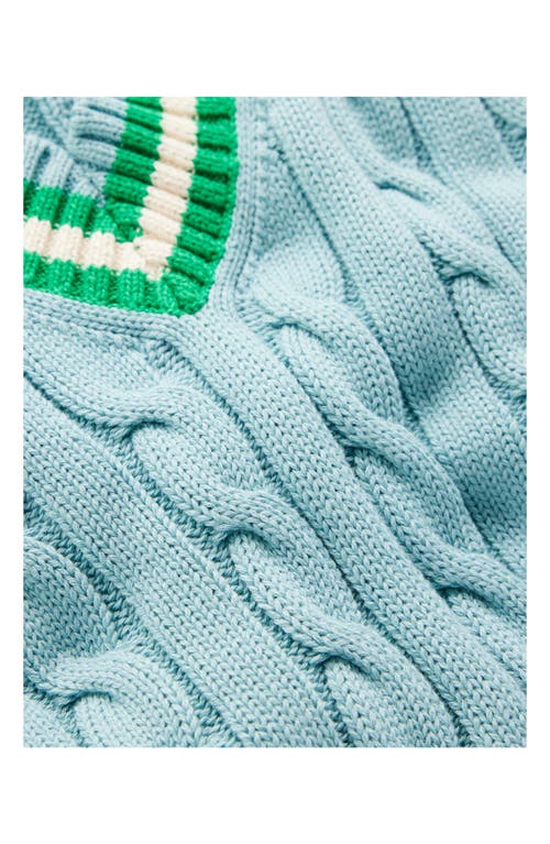 Boden Maeve Cable Knit V-neck Sweater Vest In Blue