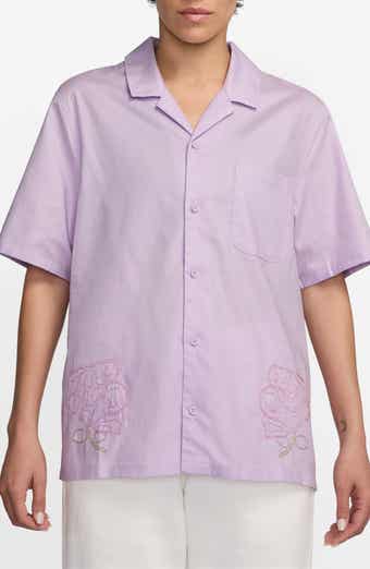 Jordan Rose Embroidered Cotton Camp Shirt