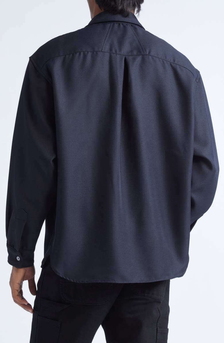 Rhude Boxy Long Sleeve Button-Up Work Shirt, Alternate, color, Black 0015