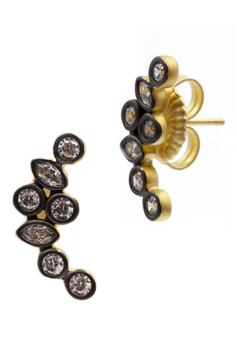 Signature Geo Stone Ear Crawlers, Main, color, GOLD/ BLACK