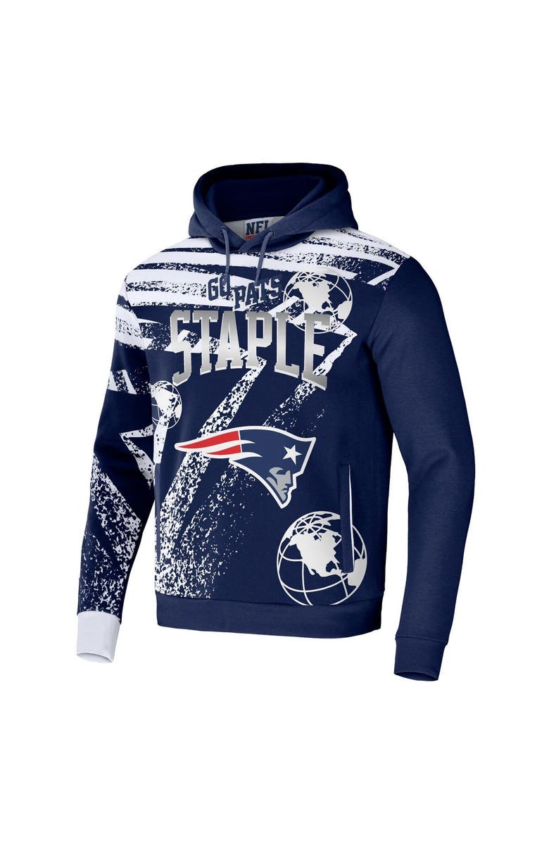 STAPLE Men's NFL x Staple Navy New England Patriots All Over Print Pullover Hoodie, Alternate, color, Navy