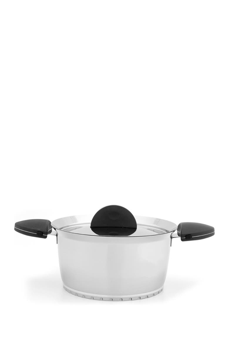 Black Stacca 8" Covered Casserole, Main, color, SILVER