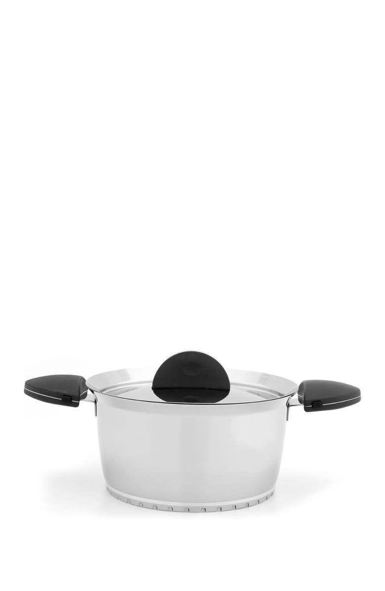 BergHOFF Black Stacca 8" Covered Casserole, Main, color, Silver