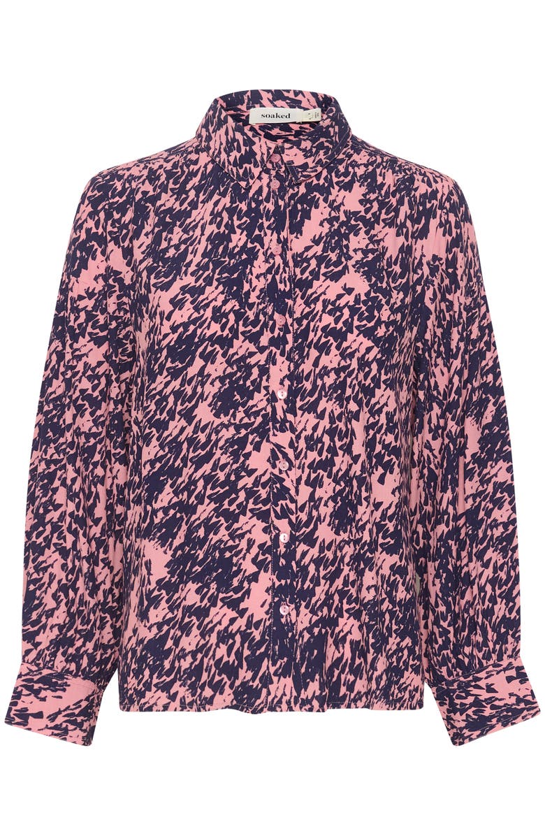 Soaked in Luxury SLSylvia Printed Long Sleeve Shirt, Alternate, color, Blush Drop Print