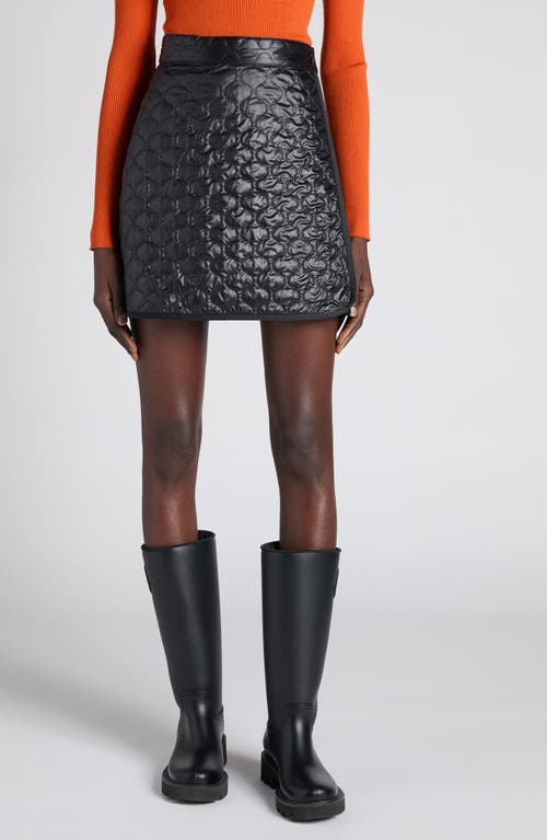 Moncler Onion Quilted Nylon Miniskirt In Black