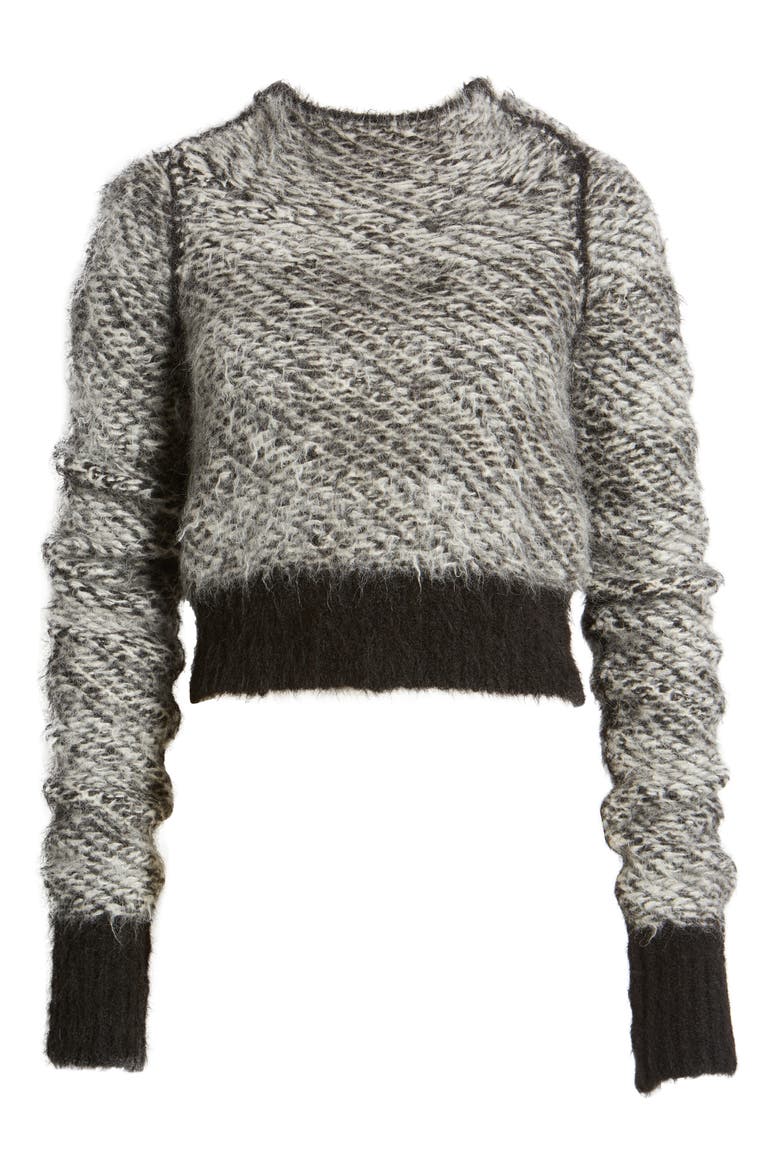 Edith Houndstooth Jacquard Mock Neck Sweater, Alternate, color, BLACKMULT