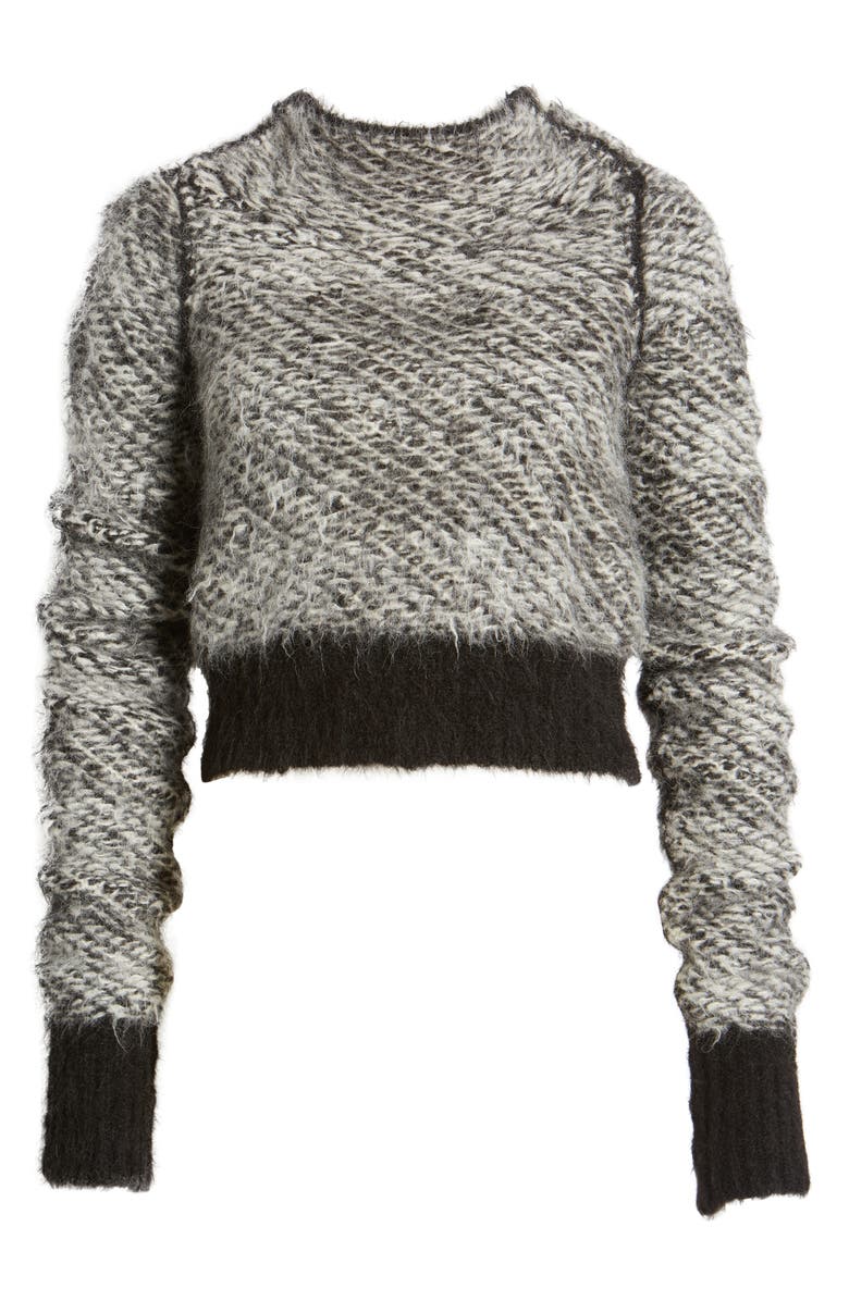 rag & bone Edith Houndstooth Jacquard Mock Neck Sweater, Alternate, color, Blackmult