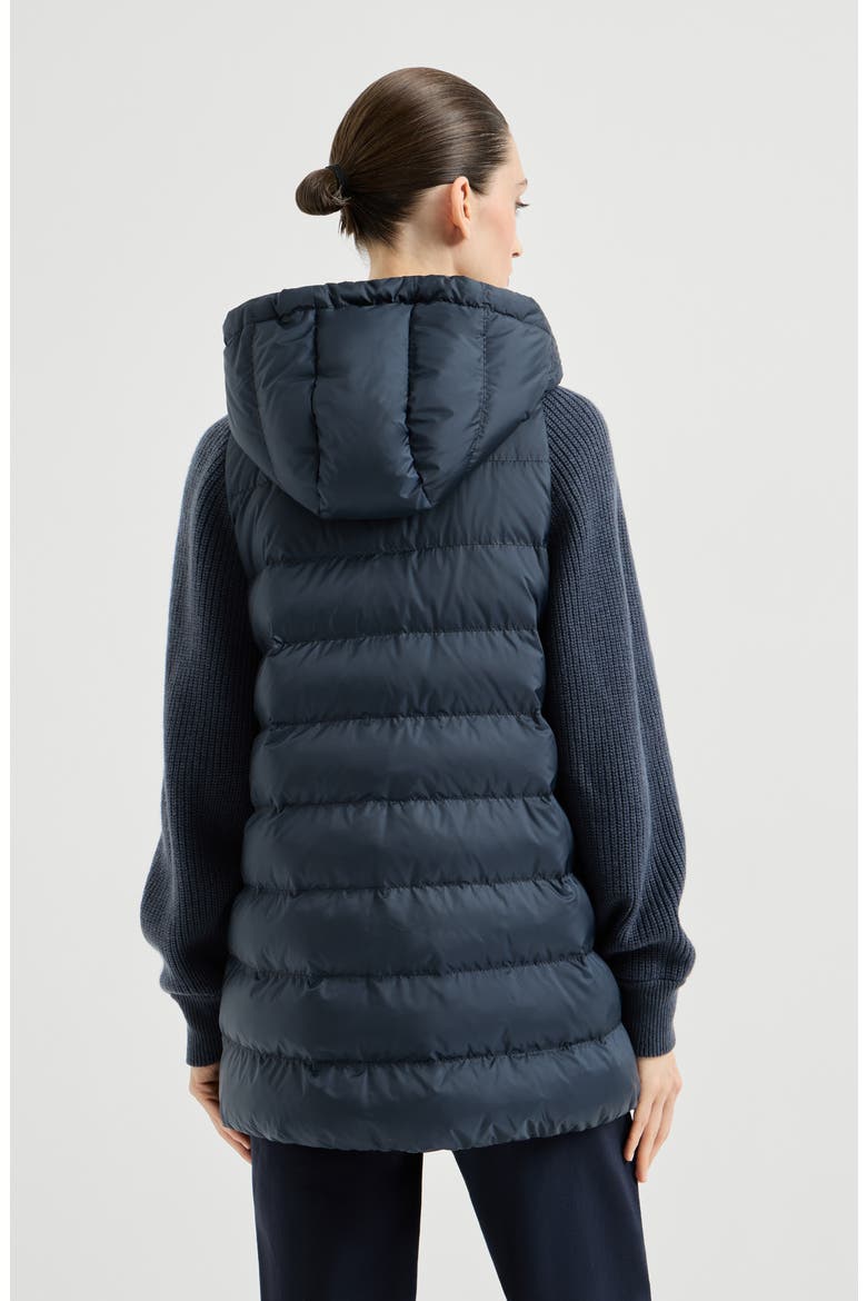 Nylon hooded down jacket, Alternate, color, Blue