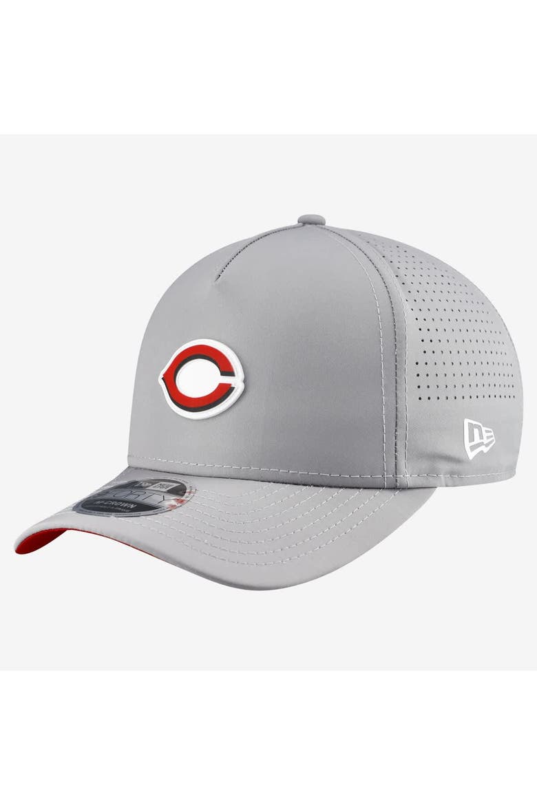 Men's New Era  Gray Cincinnati Reds Micro Logo 9FORTY M-Crown A-Frame Adjustable Hat, Main, color, Gray