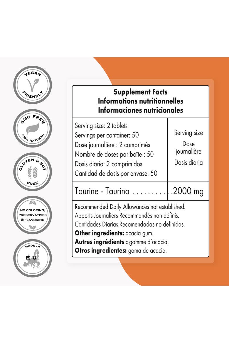 Taurine Supplement 2000mg, Alternate, color, None