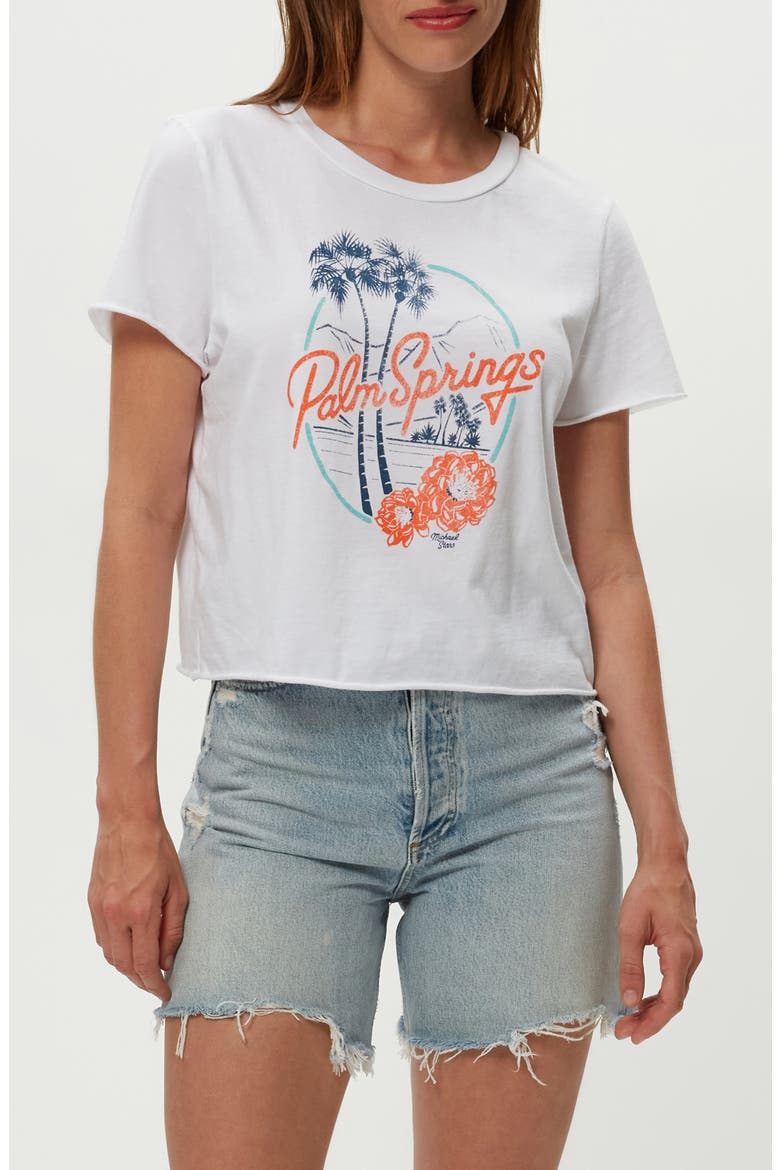 Palm Springs Cotton Crop Graphic T-Shirt, Main, color, WHITE