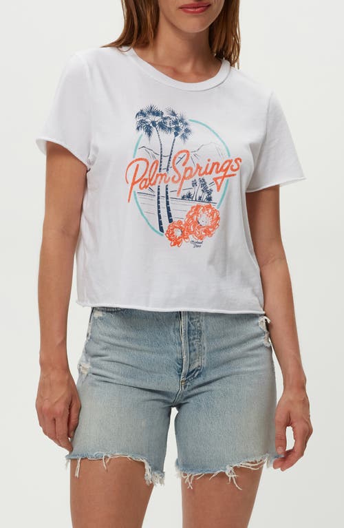 Michael Stars Palm Springs Cotton Crop Graphic T-shirt In White