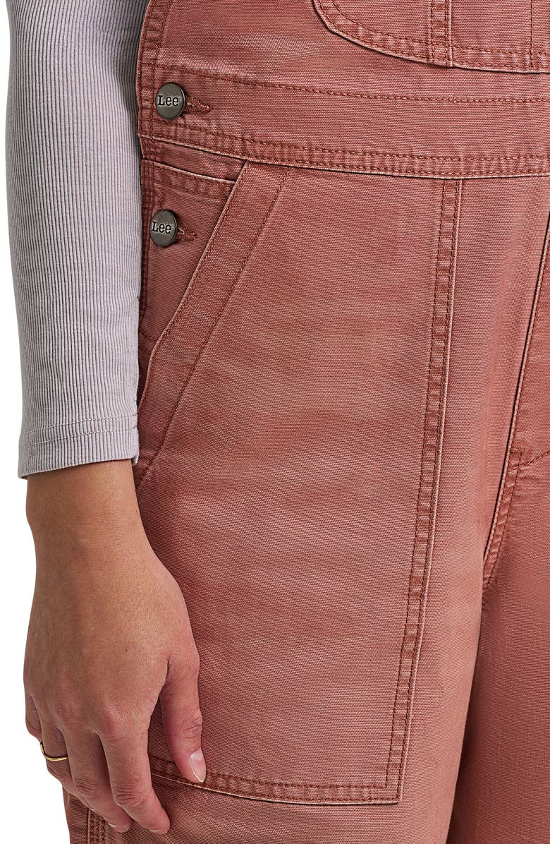 Lee Relaxed Denim Overalls, Alternate, color, Dusty Rose