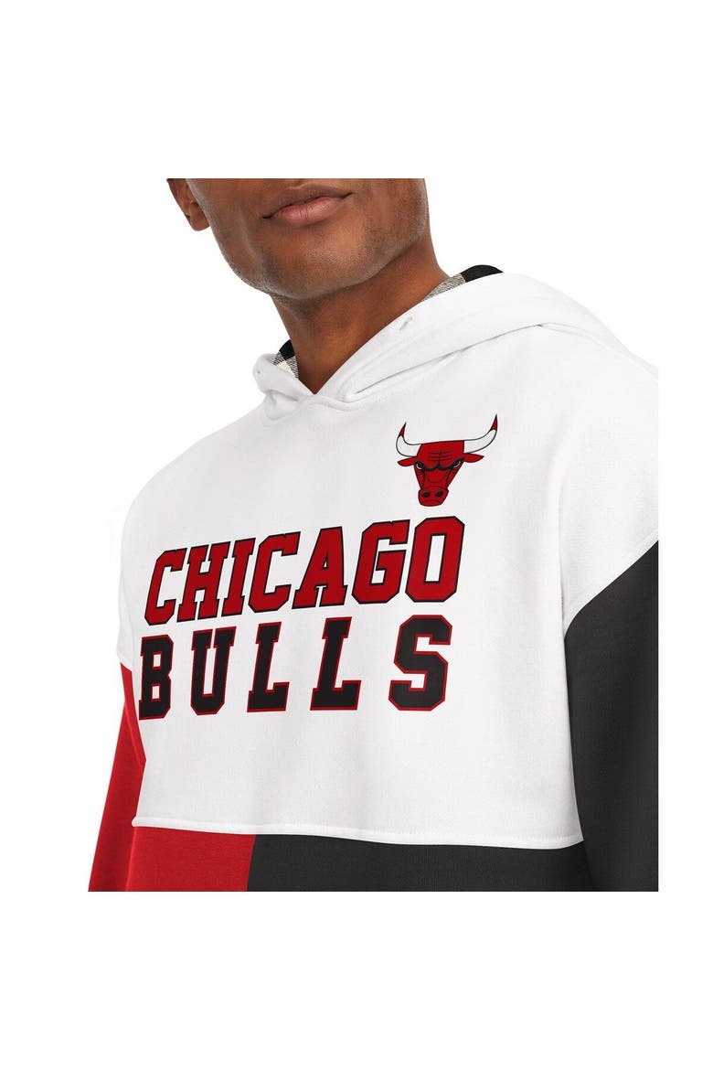 Men's Tommy Jeans White/Red Chicago Bulls Andrew Split Pullover Hoodie, Alternate, color, White