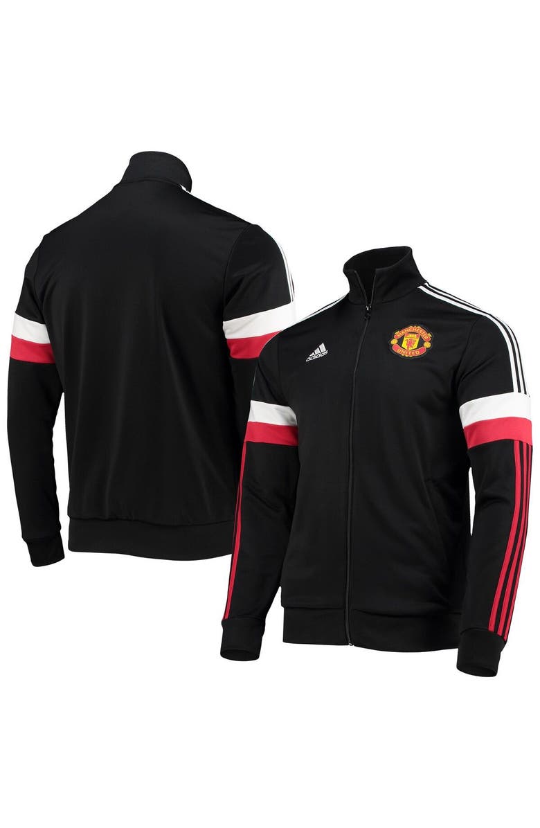 adidas Men's adidas Black Manchester United 3-Stripes AEROREADY Full-Zip Track Jacket, Alternate, color, Black