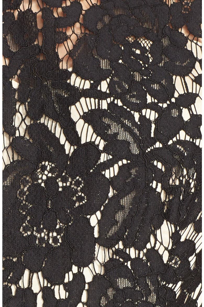 Lace & Faille Dress, Alternate, color, BLACK