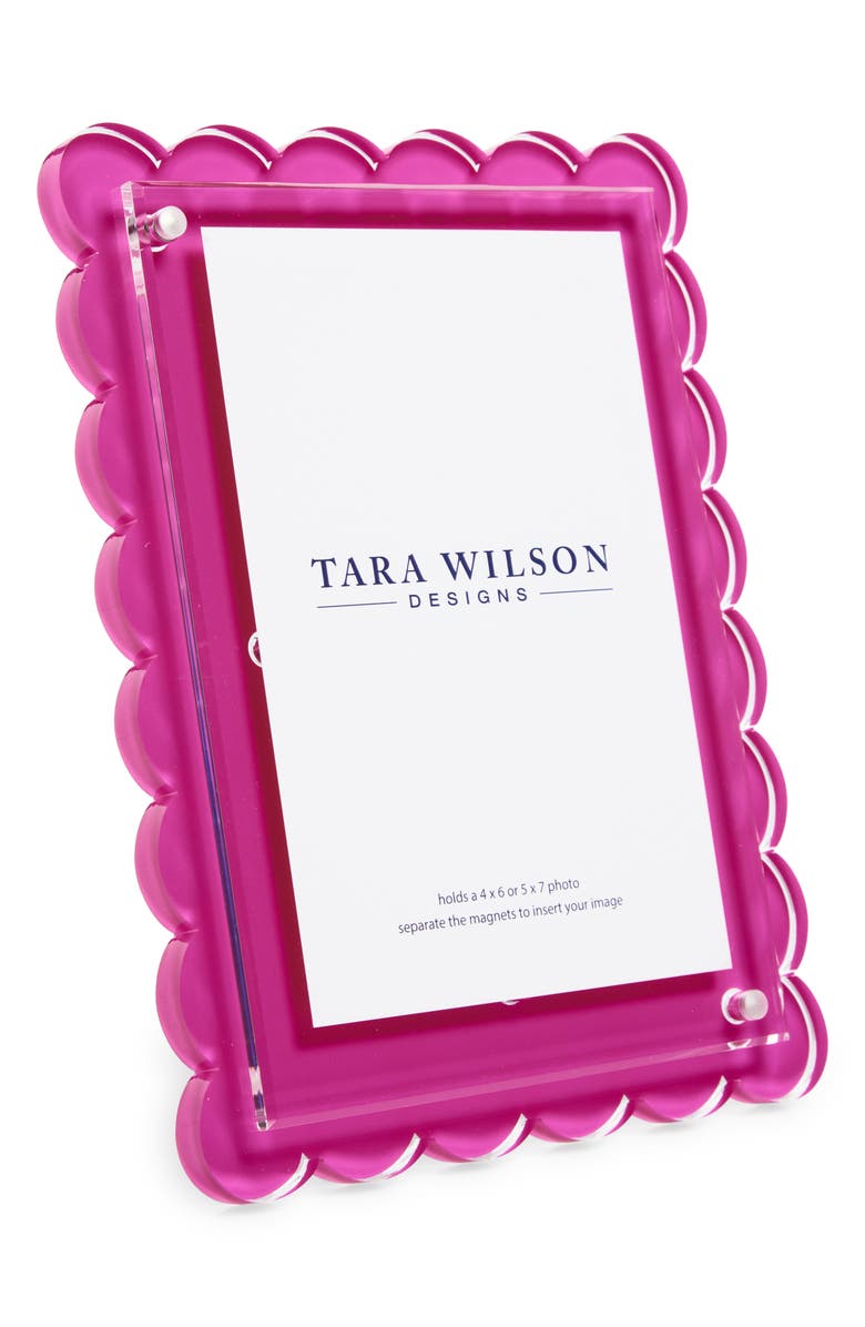 Tara Wilson Designs Scallop Picture Frame, Main, color, Pastel Pink