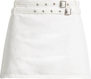 MANGO Neri Double Belt Denim Miniskort