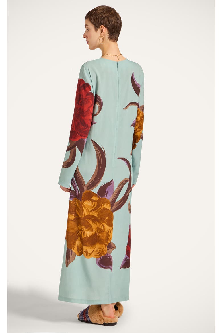 Long Sleeve Swing Dress, Alternate, color, Peony Placée Light Blue