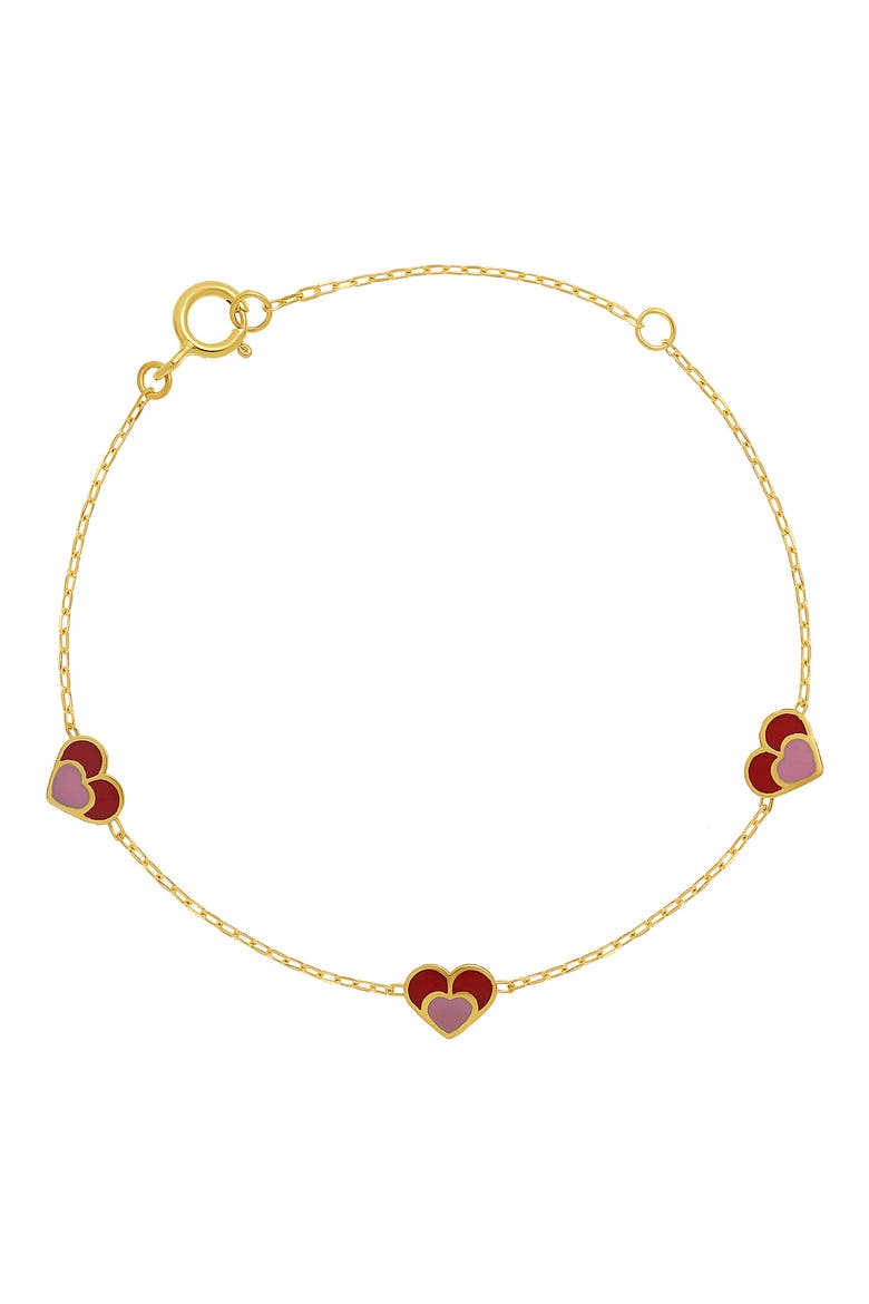 Kid's 14K Gold Heart Bracelet (Nordstrom Exclusive), Main, color, 14K YELLOW GOLD