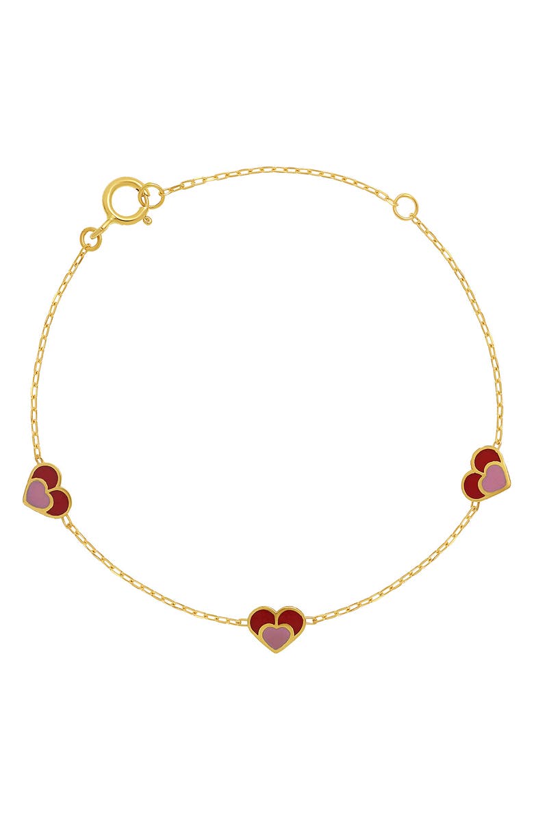 Bony Levy Kid's 14K Gold Heart Bracelet, Main, color,