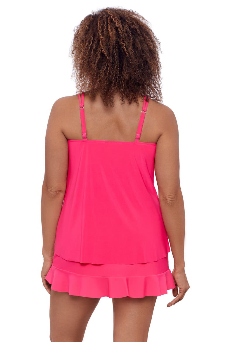 High Neck Keyhole Full Coverage Adjustable Tankini Swimsuit Top, Alternate, color, Rose Quartz