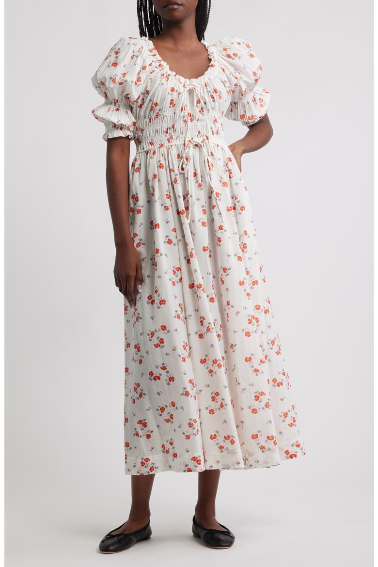 Ischia Convertible Organic Cotton Maxi Dress, Main, color, POPPY FIELD