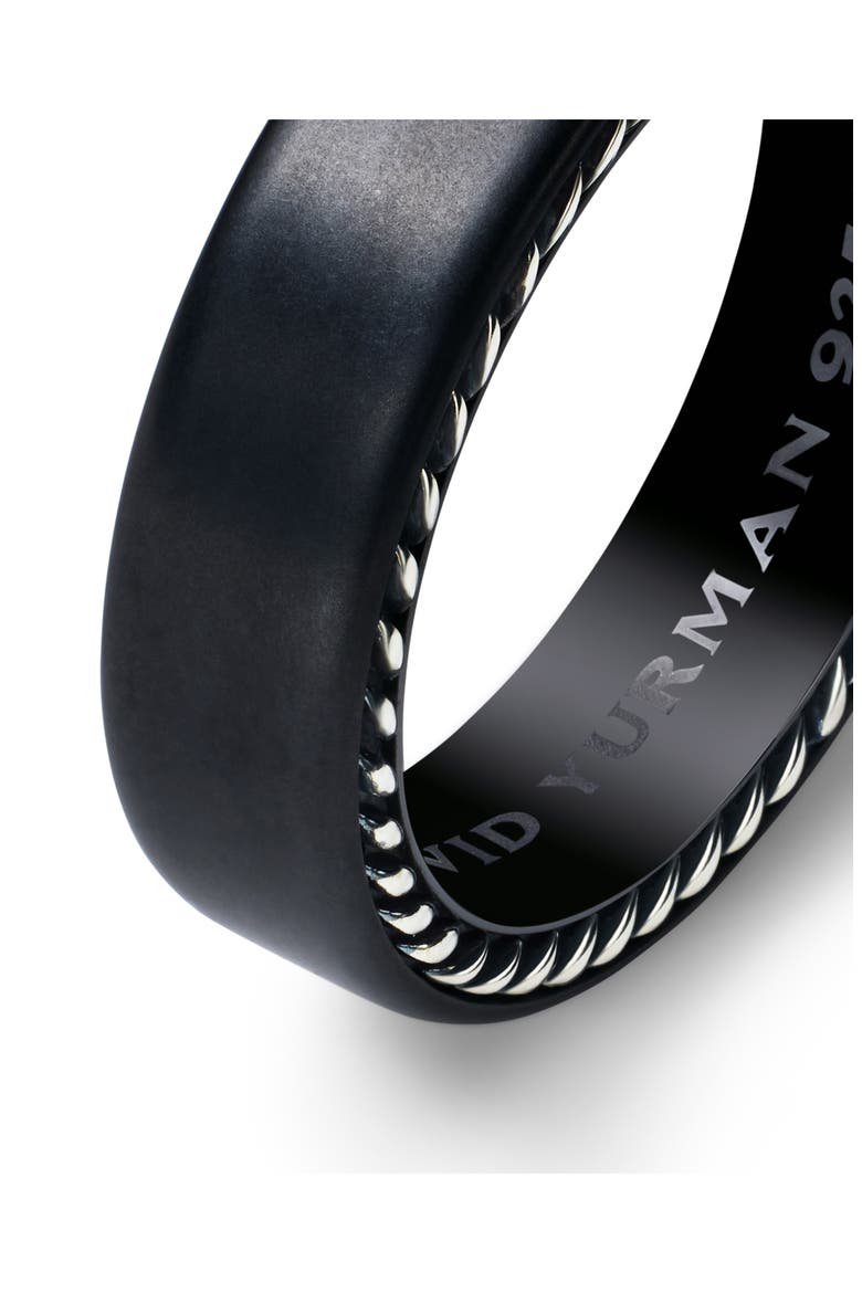 'Streamline' Band Ring, Alternate, color, BLACK TITANIUM/ SILVER