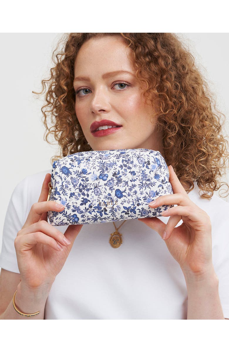 Fable England Ditsy Blue Small Pouch, Alternate, color, Ivory