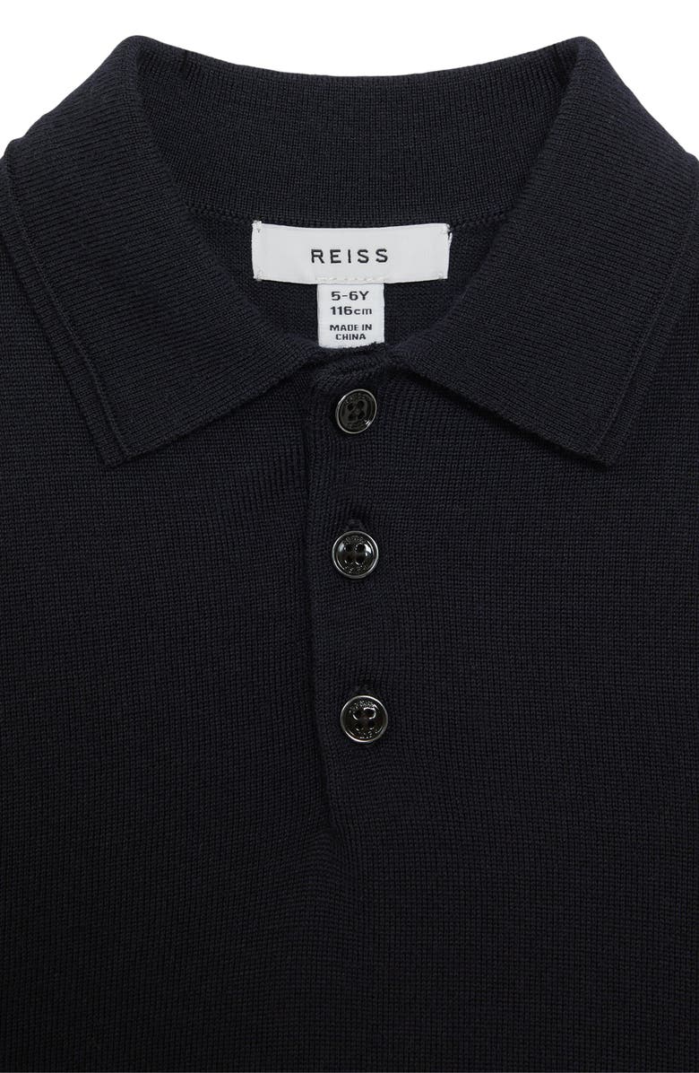 Reiss Kids' Trafford Jr. Wool Polo Sweater, Alternate, color, Navy