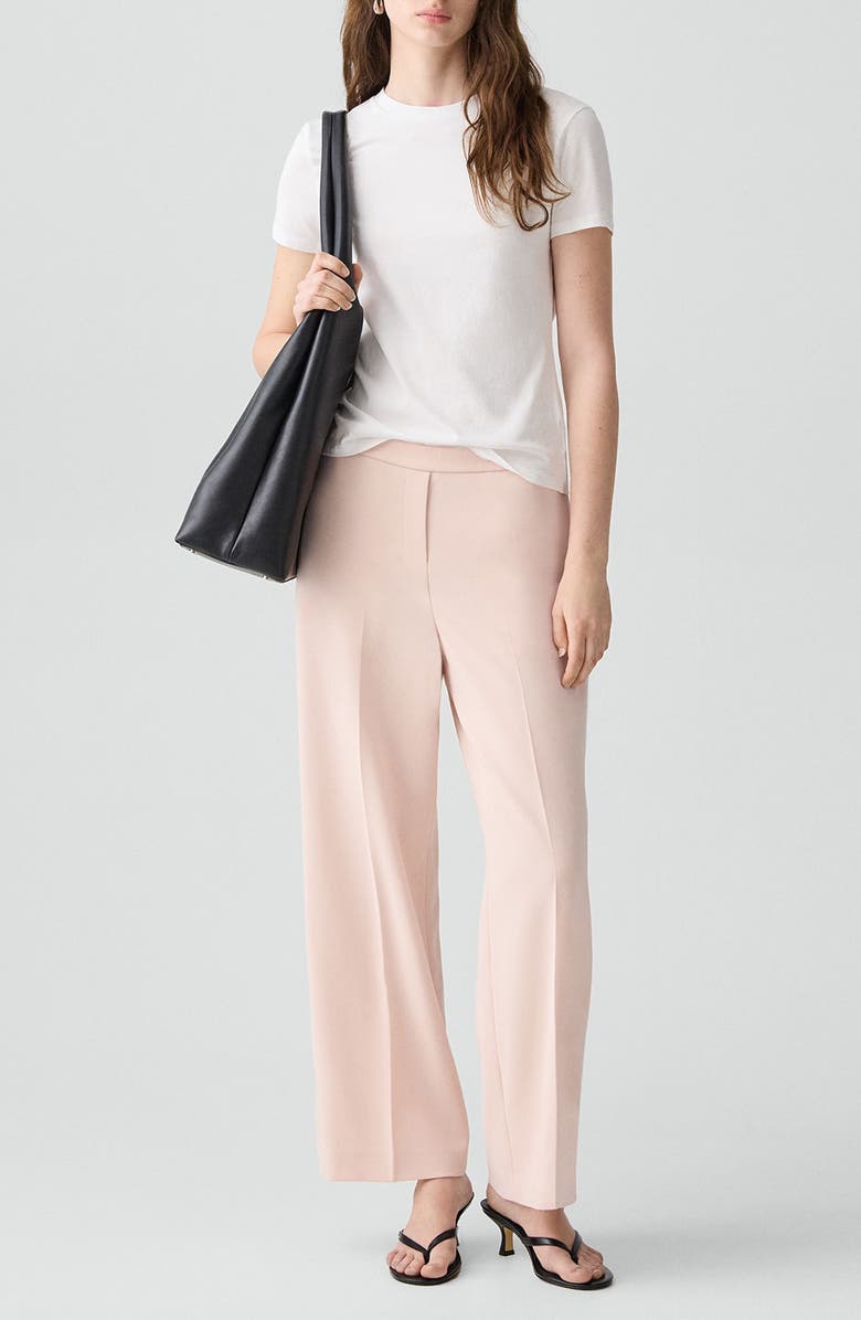 Theory Pull-On Wide Leg Pants, Alternate, color, Sheer Pink