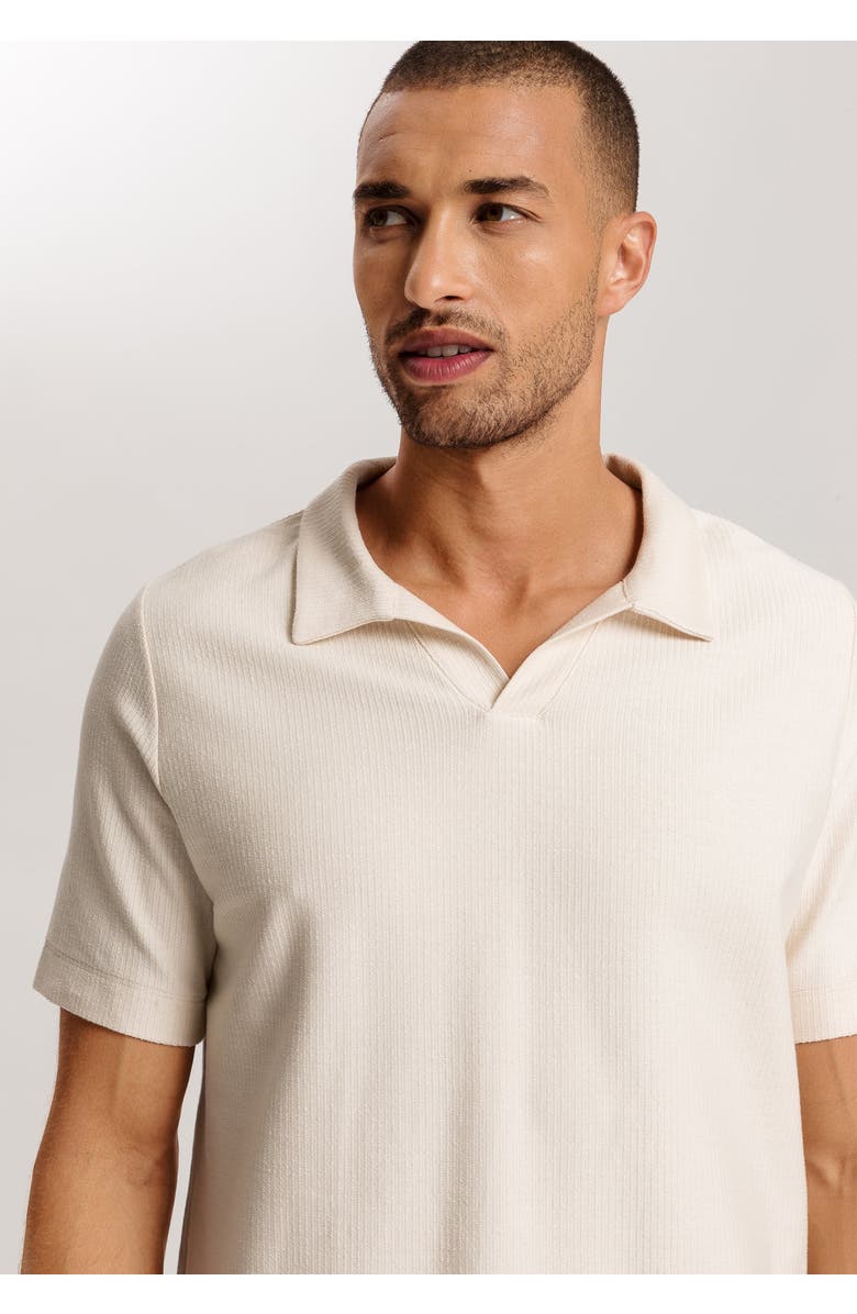 Hanro Loungy Summer V-Neck Shirt, Alternate, color, Warm Sand