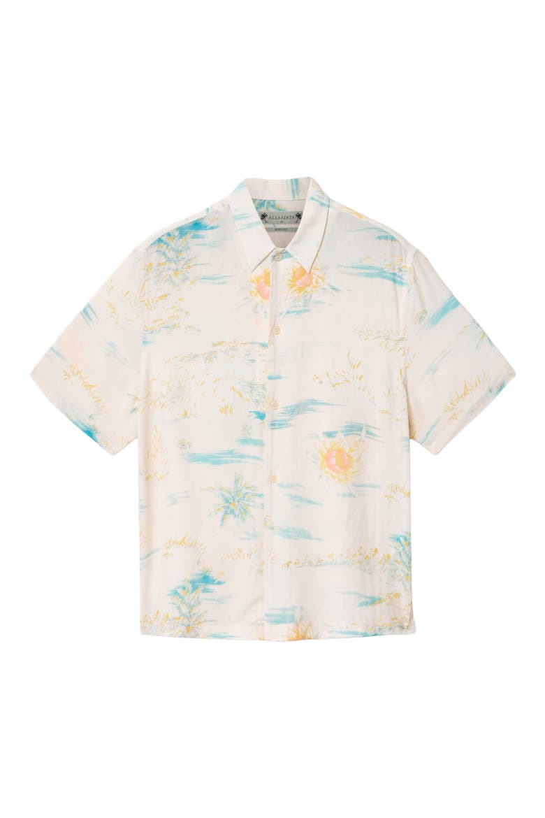 Breezer Floral Short Sleeve Button-Up Shirt, Alternate, color, CANDY YELLOW