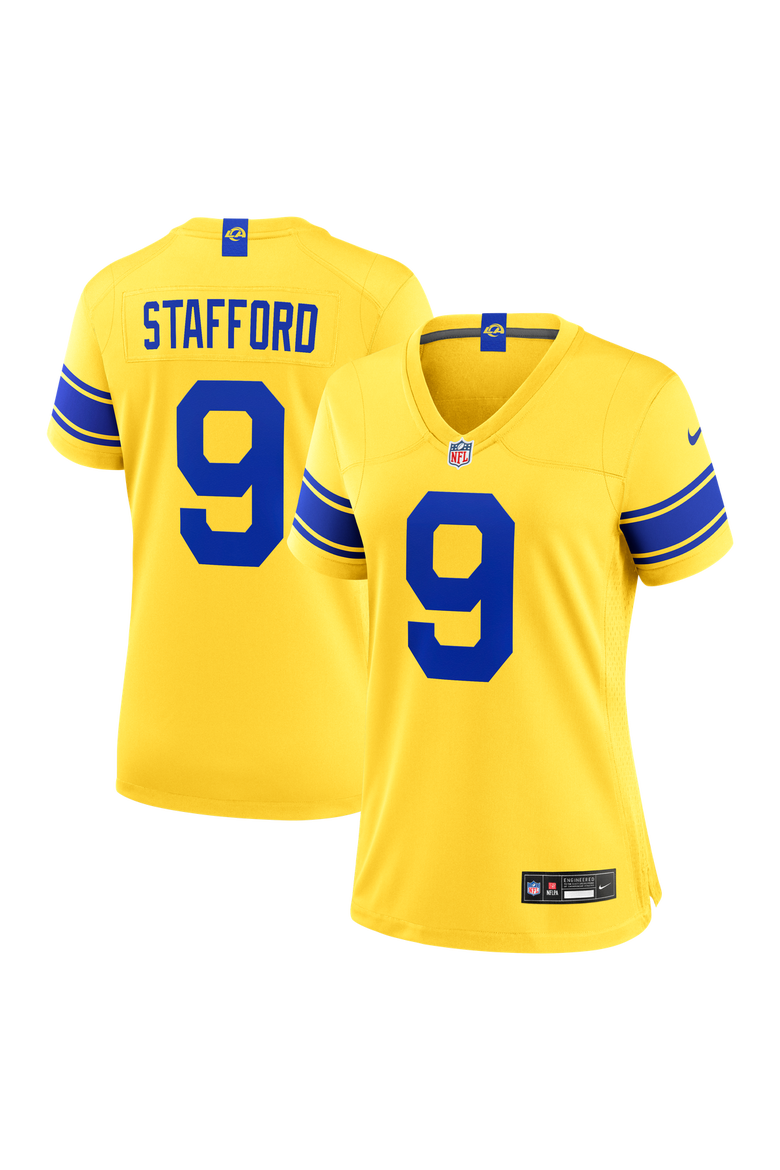 Women's Nike Matthew Stafford Los Angeles Rams Classic Sol Game Jersey, Main, color, Gold