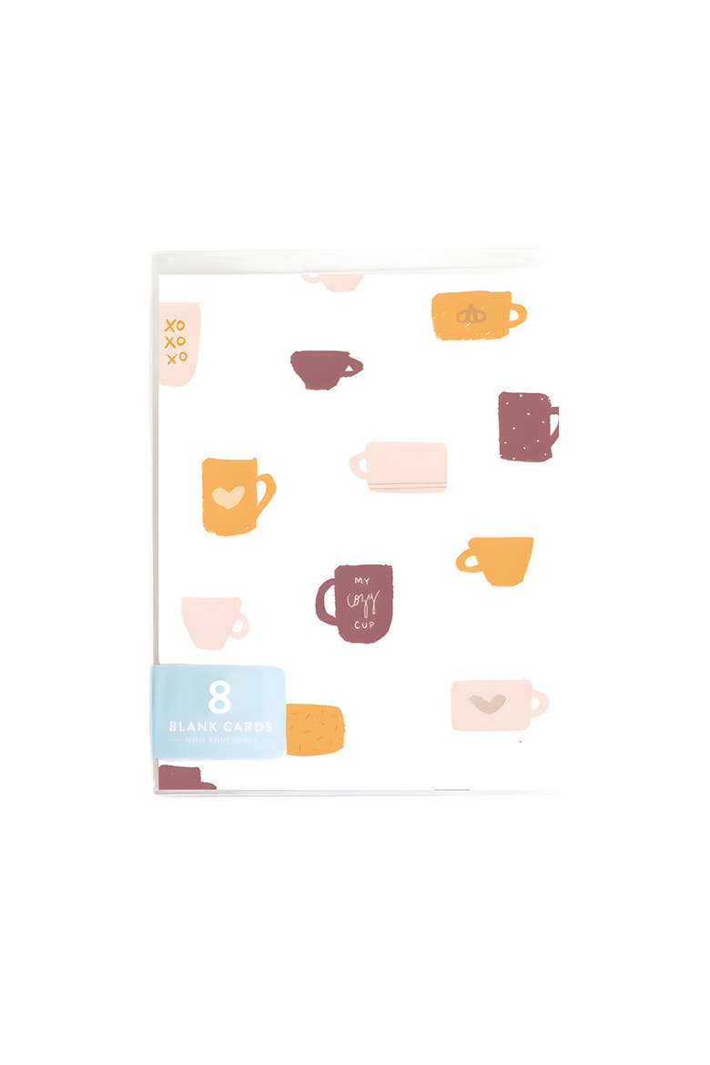 Fall Coffee Boxed Greeting Card Set, Alternate, color, Light Pink Envelopes