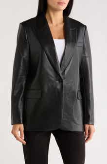 Love Token Alexa Faux Leather Blazer
