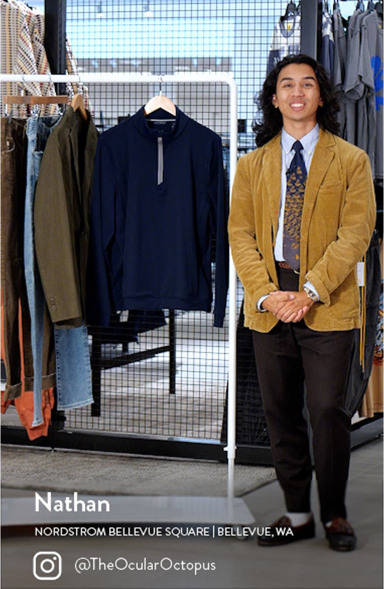 Solid Stretch Quarter Zip Pullover, sales video thumbnail