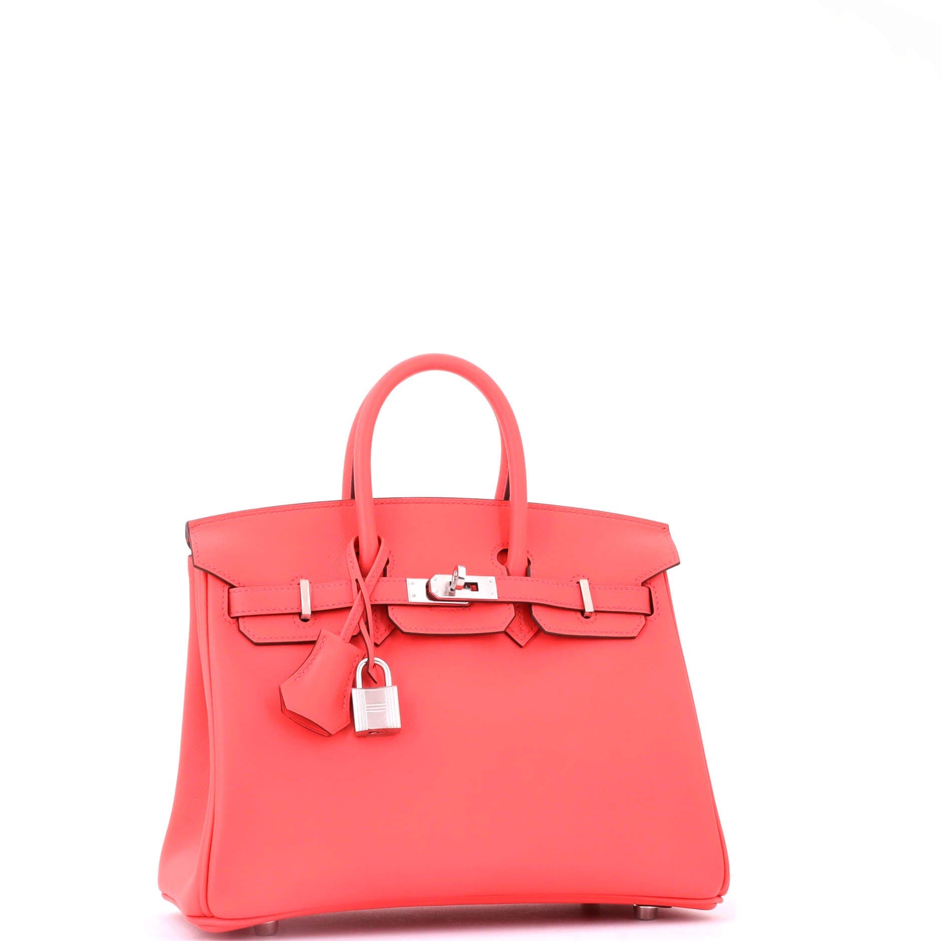 Pre-Owned Hermes Birkin Handbag Pink Swift with Palladium Hardware 25, Alternate, color, Rose Texas