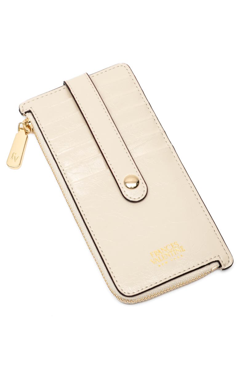 Frances Valentine Cher Leather Wallet, Alternate, color, Oyster