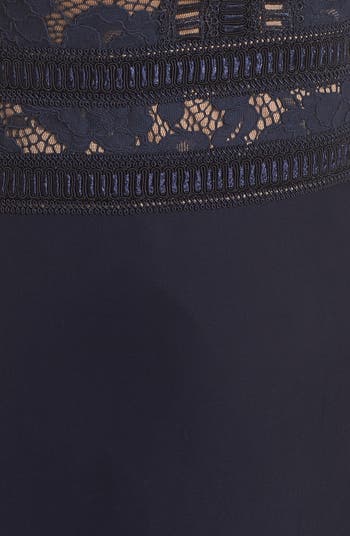 Lace & Crepe A-Line Gown