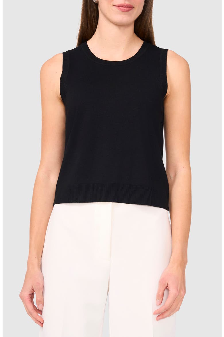 Crewneck Sweater Tank, Main, color, RICH BLACK