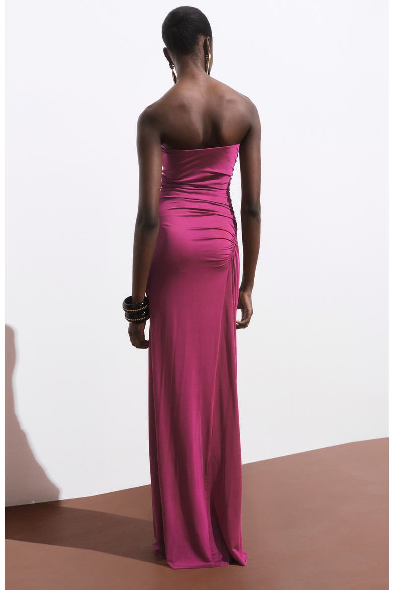 Draped Strapless Dress, Alternate, color, FUCHSIA