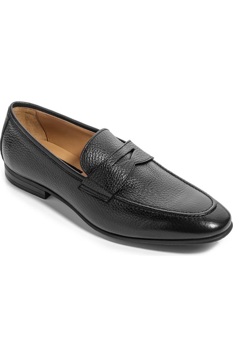 TO BOOT NEW YORK Merritt Pebbled Leather Penny Loafer, Main, color, Black
