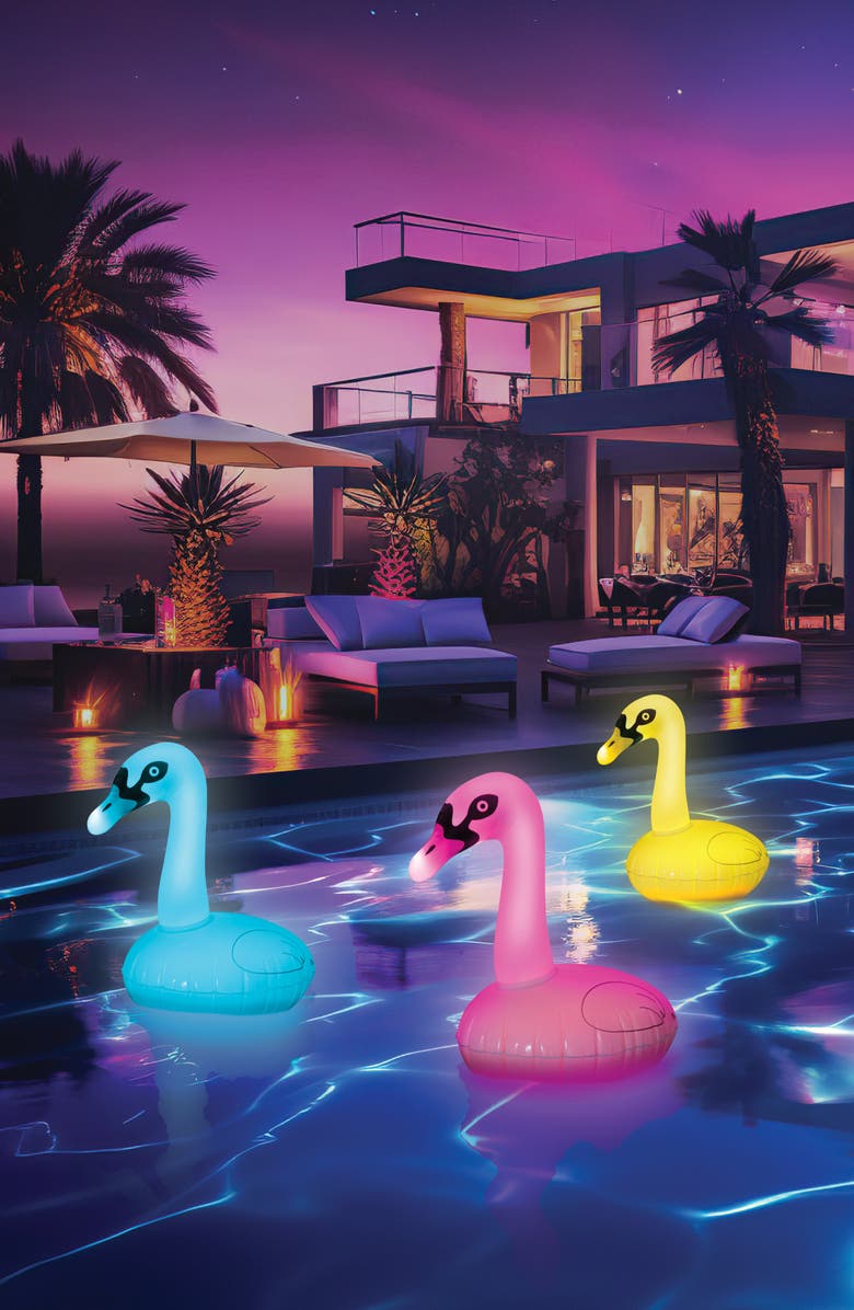 MERKURY INNOVATIONS Solar Inflatable LED Swan, Alternate, color, Multi