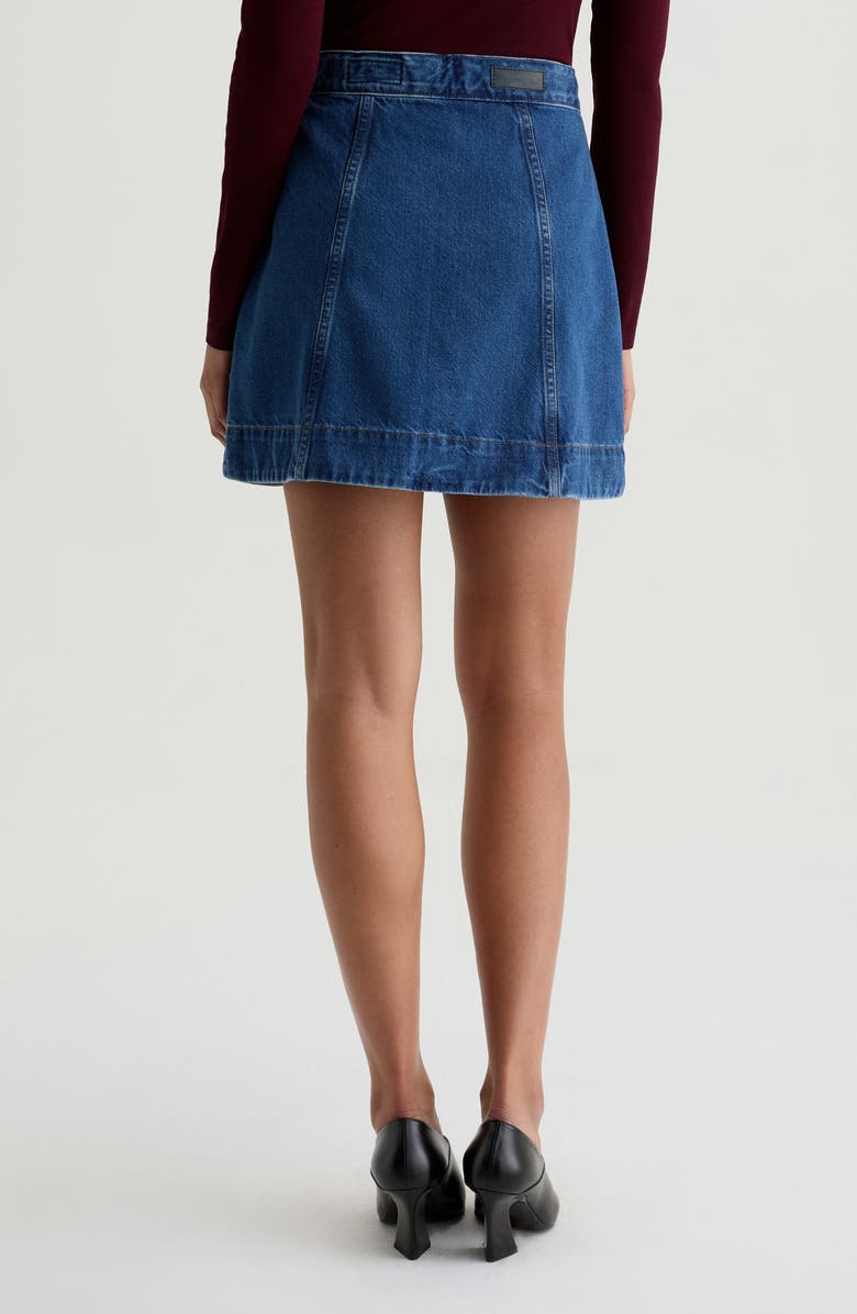 AG Evie A-Line Denim Miniskirt, Alternate, color, Denali