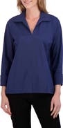 Foxcroft Agnes Split Cuff Popover Blouse