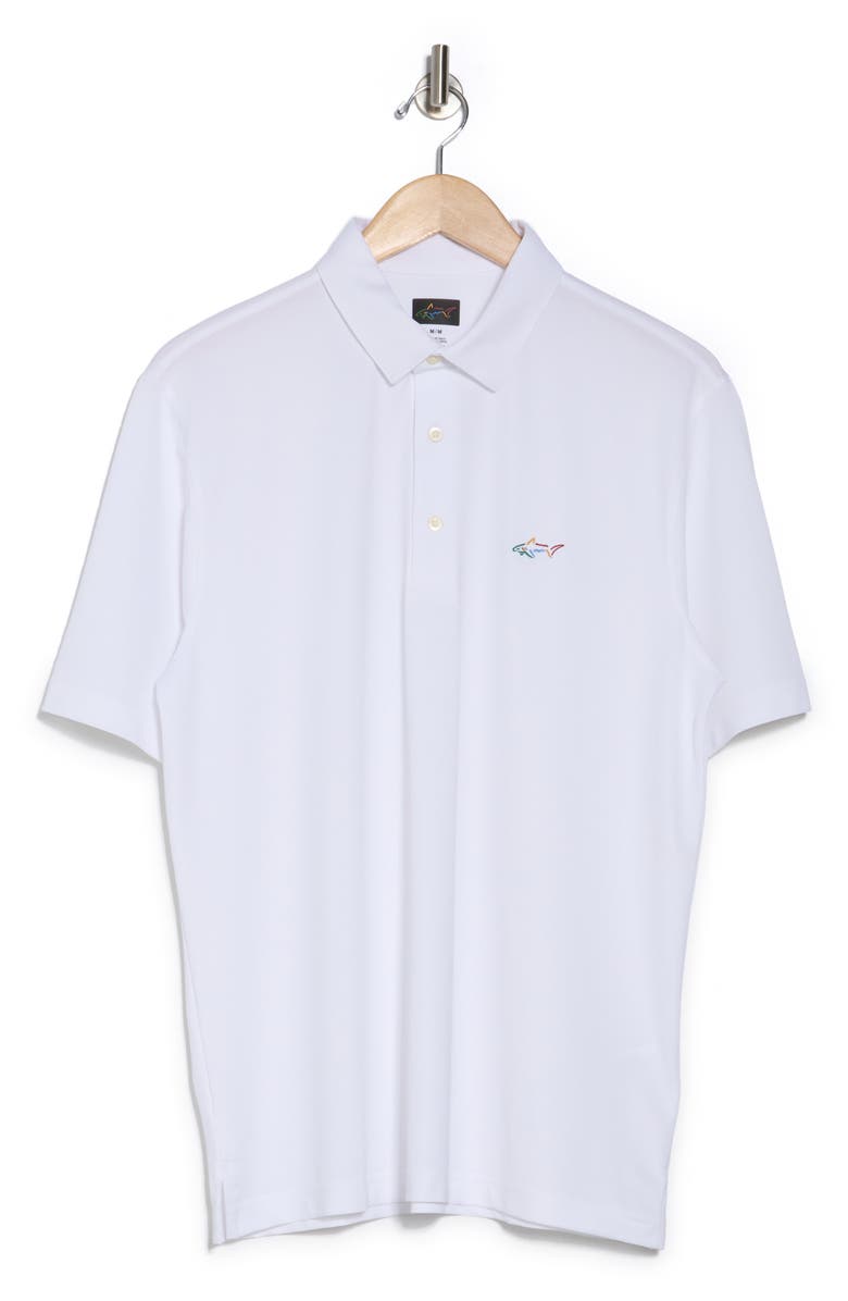 Greg Norman Oyster Piqué Performance Polo, Alternate, color, White