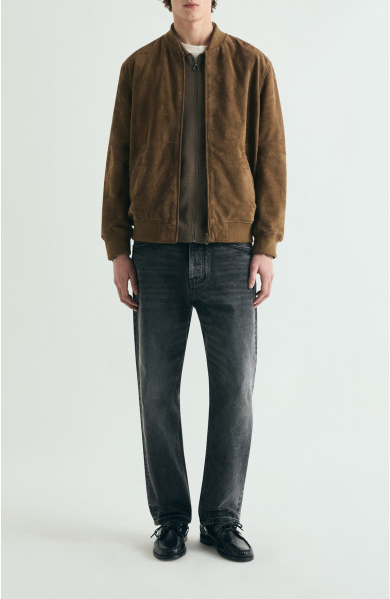 Scalpers Suede bomber jacket, Alternate, color, Khaki